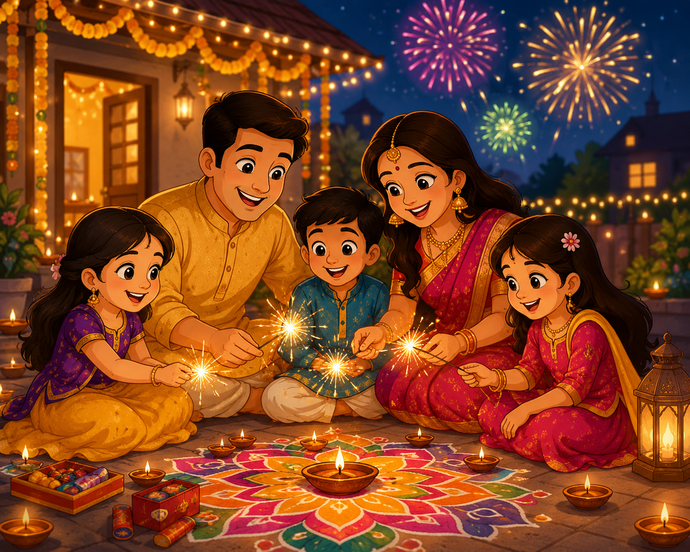 Family festival celebration